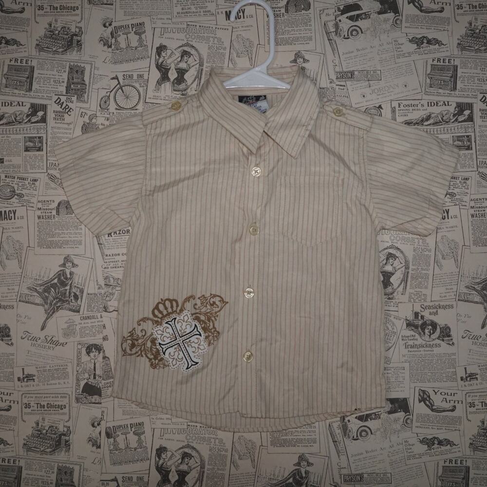 4T - Vintage Y2K Urban Extreme Shirts pinstripe button you